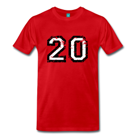 Nummer 20 T-Shirt mit der Zahl Zwanzig