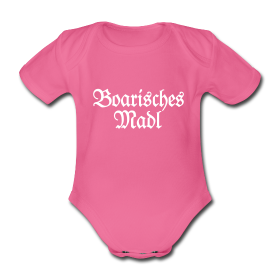Boarisches Madel Bayern Babybody Pink Weiß
